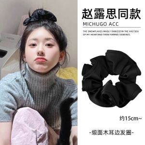 High Elasticity Wood Grain Edge Pleated Hair Ties for Women New 2025 Back of Head Ponytail Holder Non-Damaging Hair Accessories