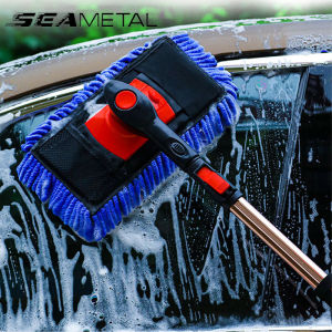 SEAMETAL Car Wash Mop Chenille Mops 360 Rotating Double Head Telescopic Cleaning Automobile Washing Mops