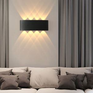 Modern Simple Up And Down Luminous Plastic Wall Lamp Indoor LED Double Head Spotlight Room Stairway Aisle Warm light Lamps