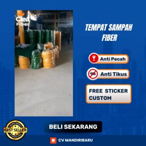 Tong Sampah FiberGlass 3 Pilah Organik Anorganik 80 L Pabrik