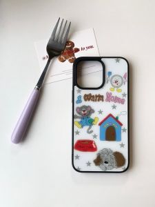 American Style Cute Dog Star Acrylic Anti-Fall Protective Case for  14/13/12/11/XR Phone Covers Fashionable And Retro