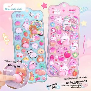 Bộ Nhãn Dán Mềm 3D Hình Động Vật Sáng Tạo Dành Cho Sổ Lưu Niệm Đồ Thủ Công Văn Phòng Phẩm Đồ Dùng Học Tập & Văn Phòng