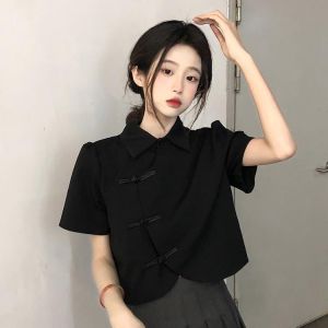 QIANSHUIYIYUN | Spring New Design Chinese Style Short Sleeve Top