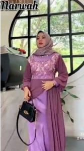Gamis Pesta Kekinian Baju Kondangan Pesta Muslimah MARWAH