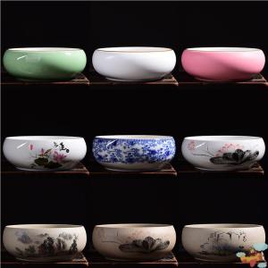 Large Size Ceramic Flower Pot for Home Use Water Cultivation Lotus Leaf Special Bowl Lily Pad Cactus Planting Basin Jar