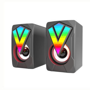 2 PC Wired RGB Gaming Speakers Subwoofer Stereo Surround Music for PC Desktop Subwoofers Computer Speakers Mini Speakers