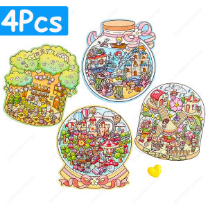 3D Joyful Dreamy Crystal Life DIY 3d Landscaping Stickers Cabin Scene Sticker Cute Kid Child Classmate ﻿Festival Birthday Gift