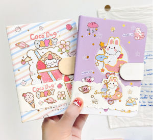 Sổ tay nhật ký 112 trang nam châm hình gấu thỏ dễ thương SNKA6