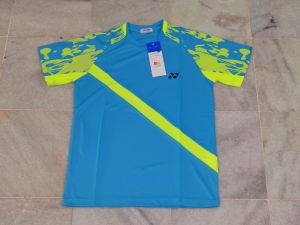 Kaos olahraga bulutangkis Yonex cyan blue Ori