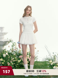 AYF Light Kiss Moon Butterfly French Vintage Loose Feel Short Sleeve round Neck T-Shirt Womens Slim Fit Short Length Top