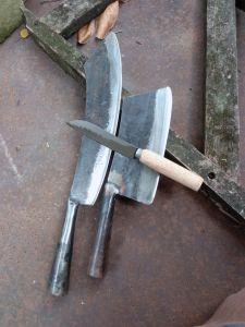 Paket hemat pisau 3 pcs - pisau dapur serbaguna - pisau cacah tulang/daging - pisau bambu