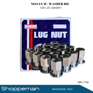 UNIVERSAL NISSAN MAG WHEEL NUT LUG NUT WITH WASHER RH 12x1.25 SHORT SOLID TYPE MN-1766