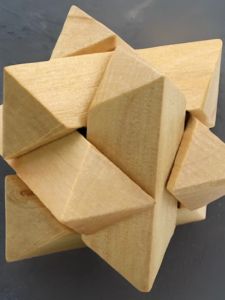 Wooden Topological Jigsaw Puzzle Ball Kongming Lock Creative Gift for Elderly People Geometric Mathematical Model Toy