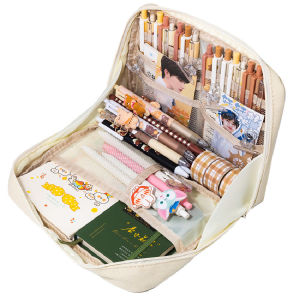 Large Capacity Aesthetic Student Pencil Case Canvas Pencil Case Girl ins Style Stationery Box