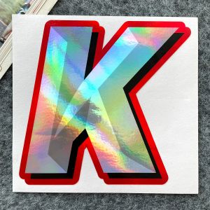 A to Z 26 Letters DIY Laser Rainbow Racing Motorcycle Stickers Moto Body Fuel Tank Helmet Windshield Vinyl Accessories Decals