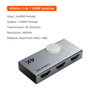 CABLETIME HDMI 2.1 Splitter Switch 8K 60Hz 4K 120Hz Bi-Direction 2 in 1 out HDMI Switcher Knob Design Adapter for Laptop Macbook