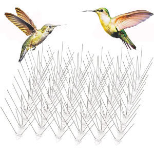 12Pcs Pigeon Spikes Stainless Steel Bird Repeller Set Deterrent Anti Bird Pigeon Squirrel Cats Repellent for Garden Fence Roof