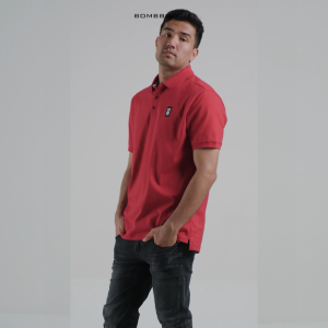 Bombboogie Kaos Polo Pria Riskgoner Red 12E29B4RD