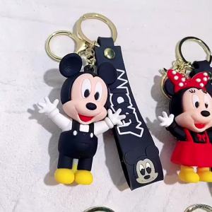 Potdemiel | Halloween Anime Mickey Keychain Cartoon Cute Minnie Keyring Student Bag Hanging Mickey Mouse Key Chain Christmas Gifts