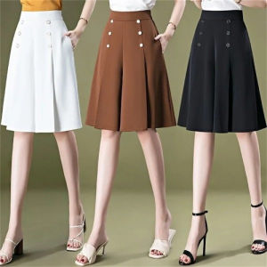QIAOXIZI | High Waist Drapey Loose Fit Plus Size Short Pants