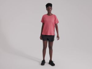 ASICS Women FLEX STRETCH SHORT SLEEVE TOP in Dark Pink Clay