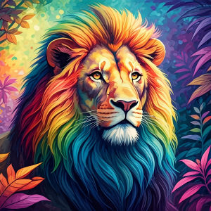 Huacan New Arrivals 2026 Diamond Painting Lion Leaves Diamond Mosaic Animal Complete Kit Decorative Paintings