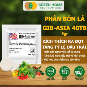 5 Viên Phân Bón Lá GA3 Greenhome 40TB Viên 5gr Dạng Sủi Tiết Kiệm Thúc Đẩy Ra Đọt Bông Lớn Trái To