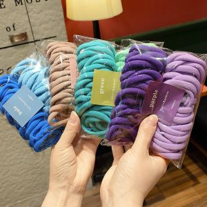 50Pcs/bag Korean Fashion Color Matching Towel Ring Seamless Hair Ties Color Rubber Head Band Tie Hair Rope Hair Accessories Rubber Band