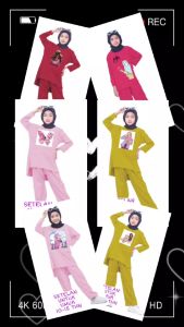 Setelan Anak Perempuan Terbaru 2023 Bahan Kaos Babyterry One Set Anak Remaja 10 -15 Tahun princess