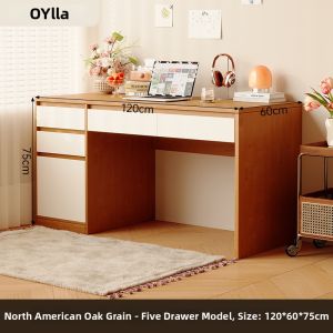 OYIla | Corner Student Study and Computer Table with Integrated Bookshelf Cabinet