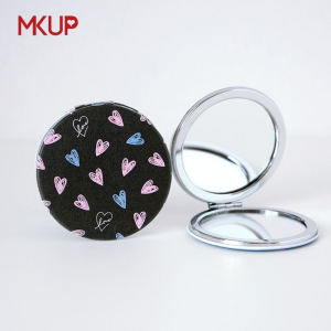 Small Heart round Portable Mirror Mini Mirror Flip Folding Magnifying HD Bag Mirror Portable Make-up Mirror