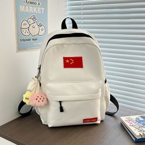 Large Capacity Boys National Flag Backpack School Bag Dual Shoulder Bag for Junior And High School Girls Campus Trend Backpack