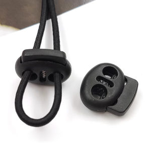 Wisell【มีสินค้าในสต๊อก】 สต๊อปเปอร์ ตัวล๊อคเชือก ตัวล็อคสาย อุปกรณ์เสื้อผ้า วัสดุพลาสติก สีดำ rope stopper