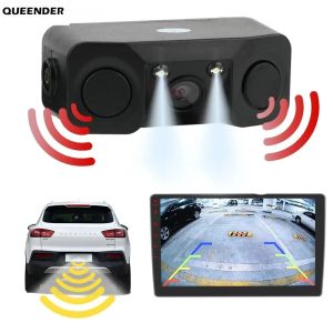 Bộ Đèn LED 12V Đa Năng 3 Trong 1 Cho Xe Hơi Với Cảm Biến Radar Lùi Mini Camera Nhìn Đêm - Phụ Kiện Xe Hơi