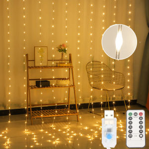 LED Curtain String Lights USB Powered Wedding Fairy Lights Garland For Christmas New Year Garden Party Camping Terrace Decor