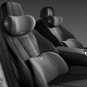 รถหน่วยความจําโฟมหมอนรองคอ Headrest ป้องกันเอวพนักพิงเบาะเอวหมอนเบาะรถบ้านคอเอวเสื่อสนับสนุน