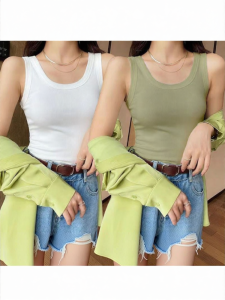 Lieoyuarn | Strapless Tank Top Ribbed Crop Top Slim Fitting