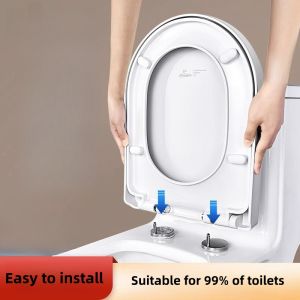 Universal Toilet Lid Toilet Cover Slow Close and Strong Hinges Environmental Protection Resin Toilet Seat Cover Muted Suitable UVO Type Thicken Durable