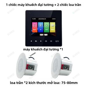 Bảng Điều Khiển Âm Thanh Khuếch Đại Bluetooth Treo Tường Mini Hệ Thống Âm Thanh Gia Đình Với Loa Trần Hỗ Trợ 25W 2.0 Kênh
