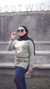 Atasan Wanita Motif Lengan Panjang Top Basic FST Bahan Katun Combet 20s T-Shirt Jumbo REALPICT