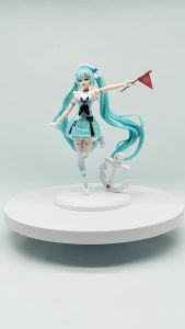 Bandai | Hot 23cm Fashion Beauty Girl Hatsune Miku Sailor Suit Hatsune Glasses Miku Figures Kawaii Girl Figurine PVC Collection Model Toy