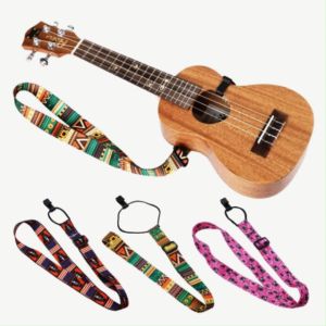 Practical Colorful Strap Thermal Transfer Ribbon Ethnic Style Little Guitar Belt  Ukulele Straps 1pc