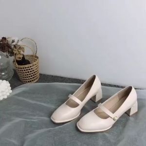 Mary Janes shoes Tumit Block Tumit Mid-White Off-White