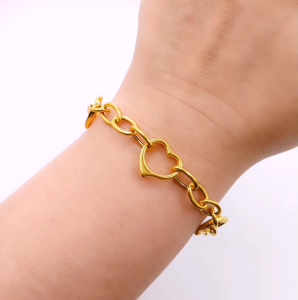 Yon Hing Rantai Tangan Sauh Paper Clip 3 Love 5.17g Emas 916