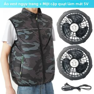5V Đeo Quạt Làm Mát Áo Vest 3 Tốc Độ Điều Chỉnh Điều Hòa Công Việc Mùa Hè Câu Cá Đi Bộ Đường Dài Áo Thoáng Mát Áo Vest Cho Thời Tiết Nóng