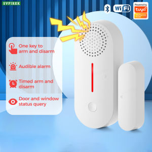 Tuya Smart Alarm Smart WiFi Door Window Sensor Open Closed Detectors Sound And Light Alarm Support Google Alexa Smart Life