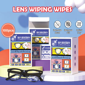 Wahaha 100PCS Glasses Wipe Paper Lens Wipe Tissue Disposable Glasses Cloth Phone Screen Cleaner Lap Tisu Cuci Cermin Mata 镜片湿巾