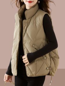 Womens down Cotton Vest 2025 New Winter Loose Casual Warm Thickened Stand Collar Vest Outerwear Tank Top Commute Style
