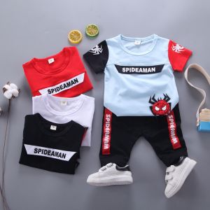 Children's Clothing Sets: Cartoon Pattern Short-Sleeved 100% Cotton 2 Pieces of Casual Baby Clothing Sets
