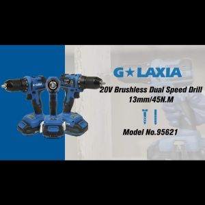 GALAXIA สว่านไร้สาย ขนาด 13 มม. มอเตอร์ Brushless แรงบิด 40 NM มาพร้อมแบตเตอรี่ลิเธียม 20V 2.0Ah และแท่นชาร์จไว GLX95621